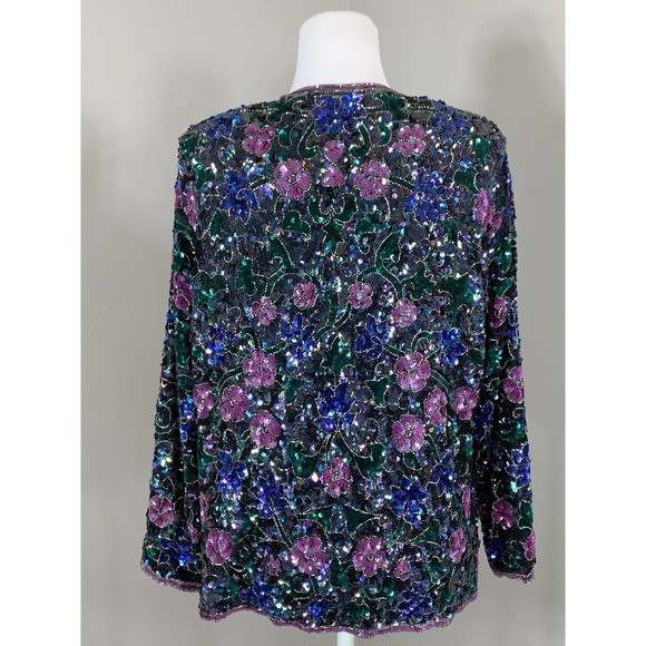 Vtg Sequin Top Sequin Evening Cocktail Holiday Party Christmas New Years Wedding - Picture 6 of 11